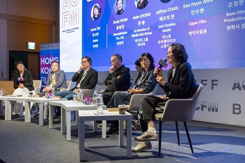 Lorna Tee, Mylab; Andy Yoon, MoonWatcher; John Chong, Media Asia Group; Jeffrey Chan, Just Creative Studio; Soo Hyun Ahn, Caper Film; Jung Wan Oh, Bom Film Productions